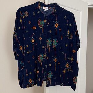 Lularoe Colorful Geometric Patterned Shirt
